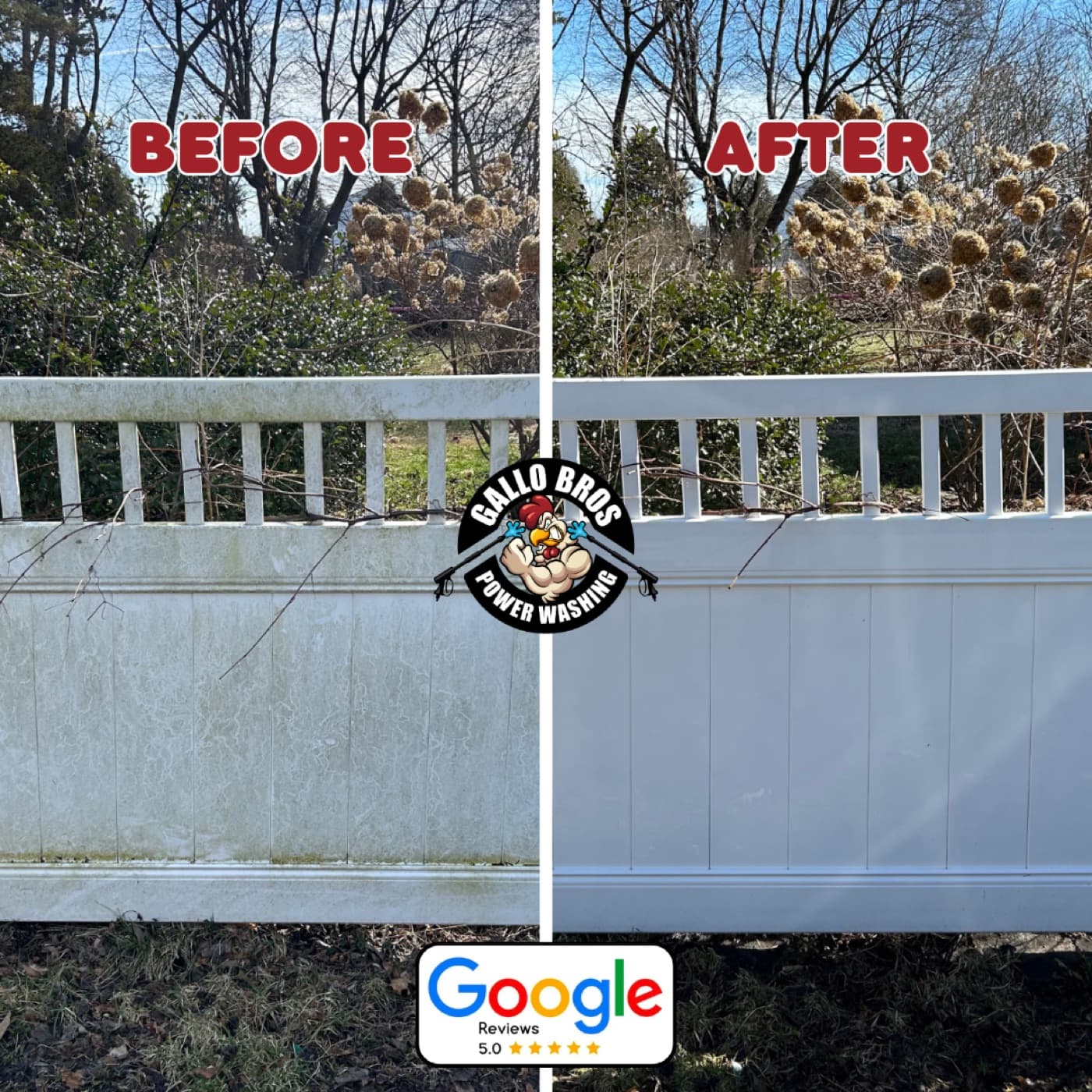 Deck & Fence Cleaning before and after by Gallo Bros in North Jersey