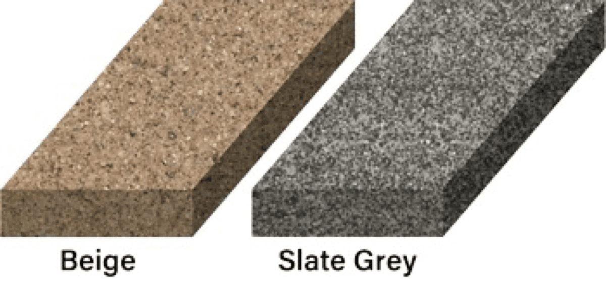 Polymeric sand color options — Beige and Slate Grey