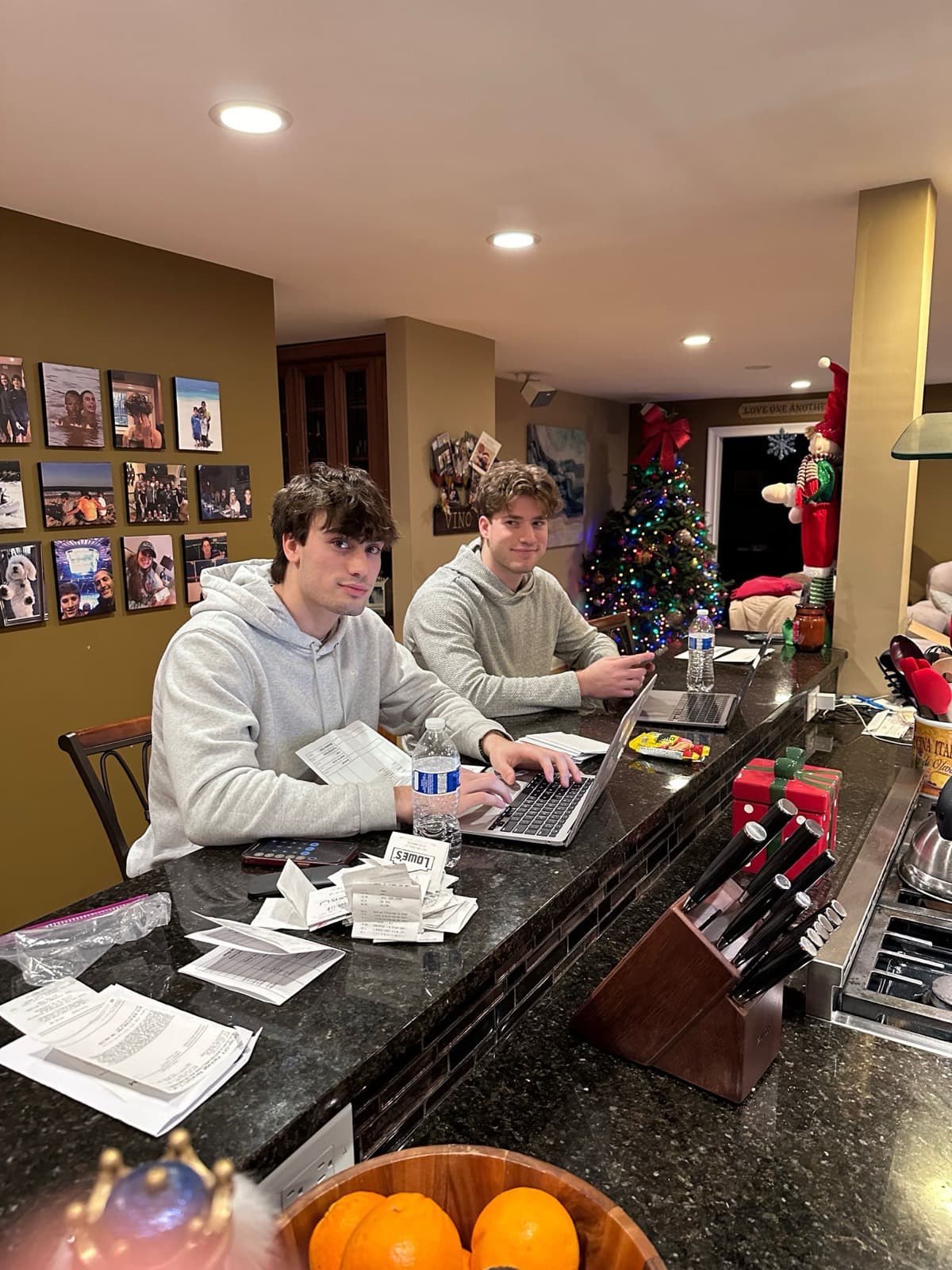 Zach and Nick Gallo running Gallo Bros from the kitchen counter in the early days